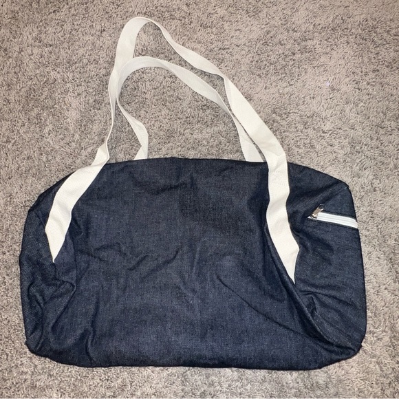 Private Party Meet Me At The Barre Dark Blue DENIM Gym Workout Bag - Picture 3 of 5